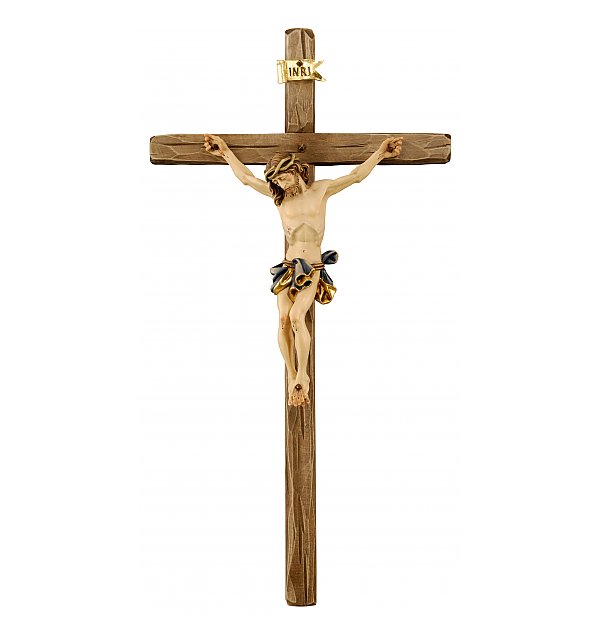 3060 - Kruzifix Barock mit geradem Kreuzbalken COLOR_BLAU
