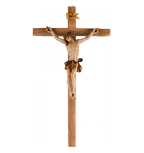 3060 - Kruzifix Barock mit geradem Kreuzbalken LASUR