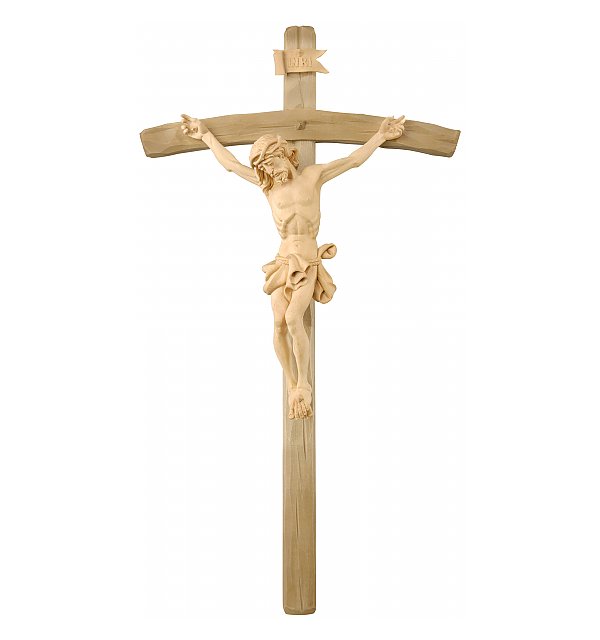 306L - Baroque Crucifix carved in Lime wood NATUR