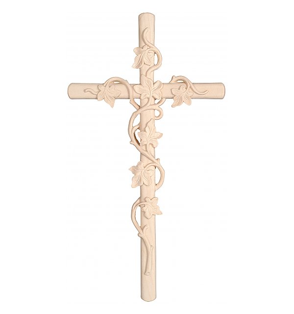 3161 - Croce con ramazza d'edera in legno NATUR