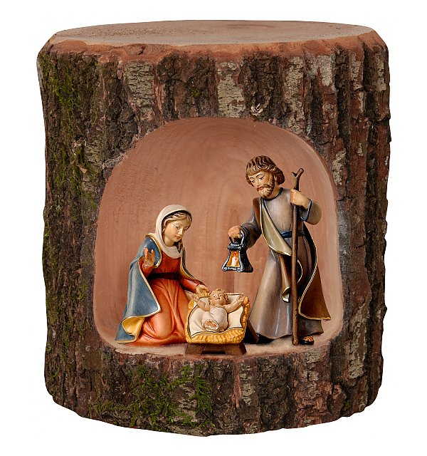 2752 - Holy Family in a tree trunk COLOR