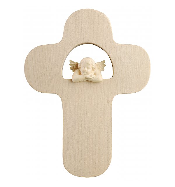3190 - Cross for children with angel Raffaello NATUR