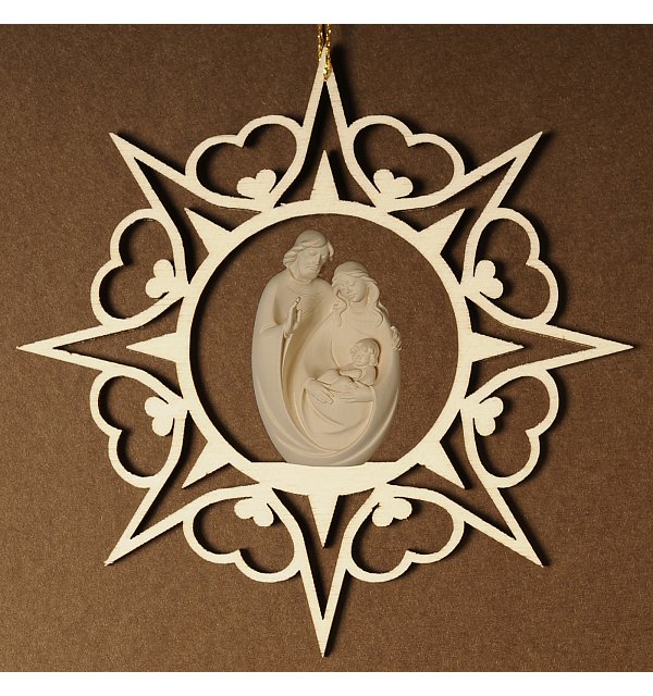6907 - Heart star with Holy Family NATUR