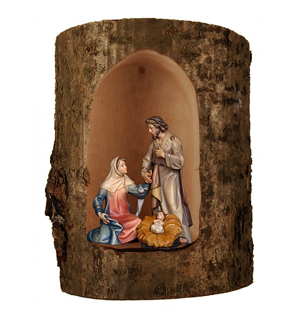 2754 - Holy Family Salcher  in a tree trunk COLOR