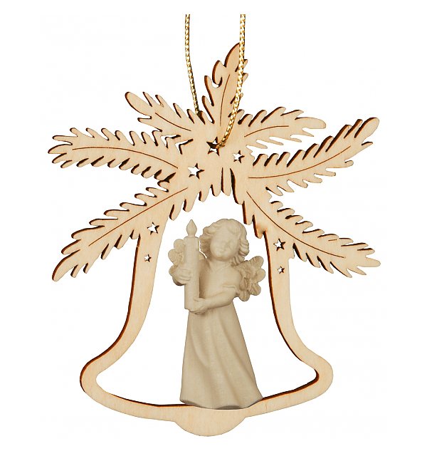 7052 - Bell with angel candle NATUR