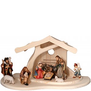 27635 - Modern Stable with 11 Betlehem Nativity Figurines