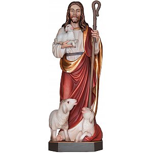 3204 - Jesus Good Shepherd wooden statue
