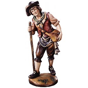 Clown Doctor statue carved in Valgardena wood and hand-decorated, of  Italian artisan production