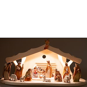 2762L8 - Christmas Nativity iluminated with 17 figurines