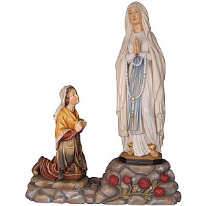 KD0164G - Our Lady of Lourdes with Bernadette on stones