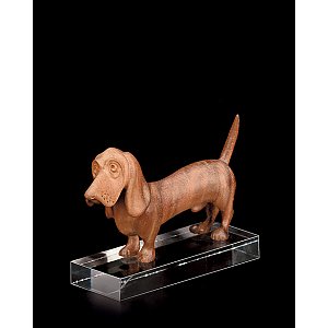 L00502 - Basset hound(w. pedestal in plexiglas)