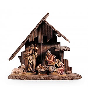 L10182 - Holy Family, child, sheep and stable